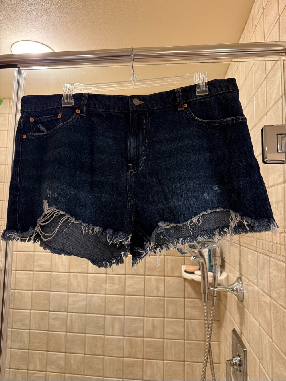 Lucky Brand Dark Indigo Distressed Denim Cutoff Shorts
